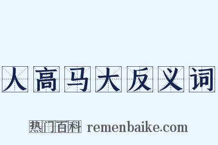 人高马大反义词是什么意思的图片